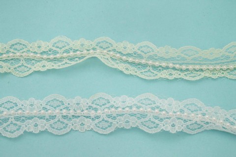 Fine beaded lace trim for crafts and trimming fabrics 25mm wide x 10m
