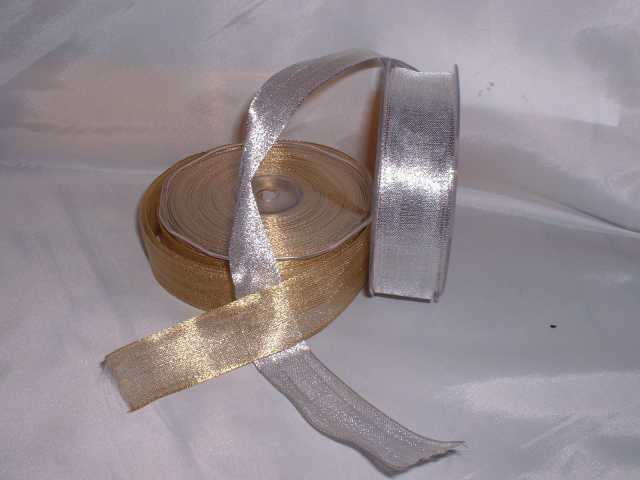 A very fine metallic mesh ribbon similar to organza